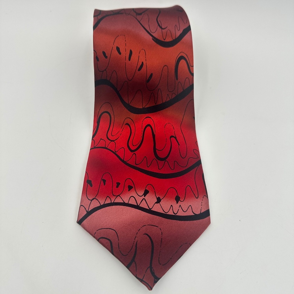 J Garcia Silk Tie Mens One Size Red Thistle Ghost Limited Edition Collection 40 - Picture 3 of 11